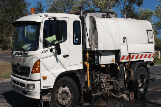 municipal road sweeping truck that uses Geofences and Speeding Alerts