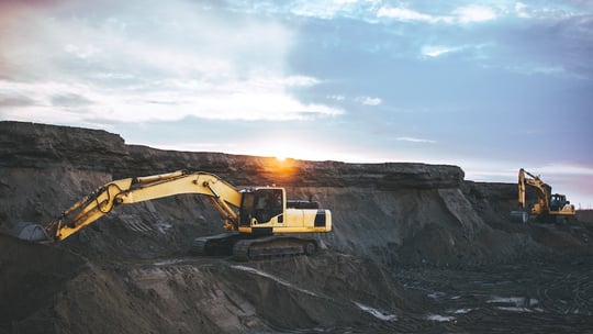 large mining machine on the job site