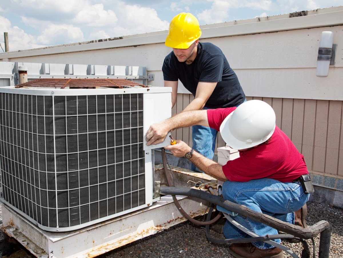 field service workers service HVAC equipment